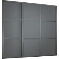 Spacepro Shaker 3 x 610mm Graphite Frame 3 Panel Sliding Door Kit with Colour Matched Track