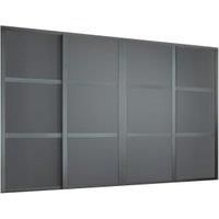 Spacepro Shaker 4 x 610mm Graphite Frame 3 Panel Sliding Door Kit with Colour Matched Track