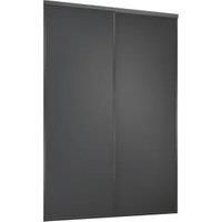 Spacepro Heritage 2 x 914mm Graphite Frame and Panel Sliding Door Kit with Colour Matched Track