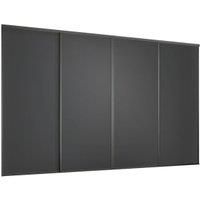Spacepro Heritage 4 x 762mm Graphite Frame and Panel Sliding Door Kit with Colour Matched Track