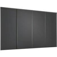 Spacepro Heritage 4 x 914mm Graphite Frame and Panel Sliding Door Kit with Colour Matched Track