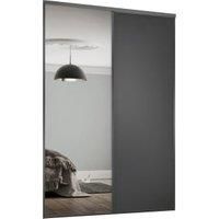 Spacepro Heritage 1 x 762mm Graphite Panel Door/ 1 x Silver Mirror Kit with Colour Matched Track