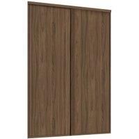Spacepro Heritage 2 x 914mm Carini Walnut Frame and Panel Sliding Door Kit with Colour Matched Track