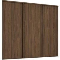 Spacepro Heritage 3 x 610mm Carini Walnut Frame and Panel Sliding Door Kit with Colour Matched Track