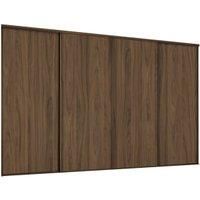 Spacepro Heritage 4 x 610mm Carini Walnut Frame and Panel Sliding Door Kit with Colour Matched Track