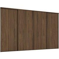 Spacepro Heritage 4 x 762mm Carini Walnut Frame and Panel Sliding Door Kit with Colour Matched Track
