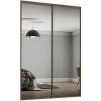 Spacepro Heritage 2 x 610mm Carini Walnut Frame Mirror Sliding Door Kit with Colour Matched Track