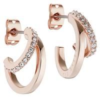 Ted Baker Helias Double Hoop Crystal Earrings (Rose Gold/Crystal)