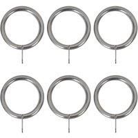 Renaissance Brushed Nickel Metal Curtain Rings 28mm 8 Pack (871CK)