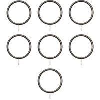 Renaissance Black Nickel Metal Curtain Rings 28mm 8 Pack (743CK)