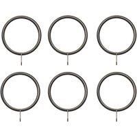 Renaissance Black Nickel Metal Curtain Rings 19mm 6 Pack (818CK)