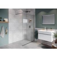 Hadleigh 8mm Matt Anthracite Frameless Wetroom Screen with Wall Arm - 900mm