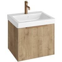 Abacus Concept Halifax Oak Ribbed S3 Vanity Unit & Basin - 550mm