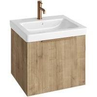 Abacus Concept Halifax Oak Ribbed S3 Vanity Unit & Basin - 600mm