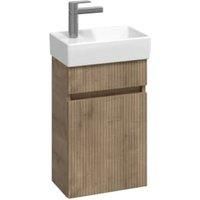 Abacus Concept Halifax Oak Ribbed Compact S1 Vanity Unit & LH Basin - 360mm