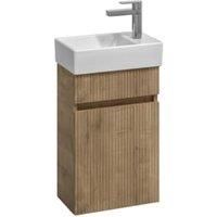 Abacus Concept Halifax Oak Ribbed Compact S1 Vanity Unit & RH Basin - 360mm