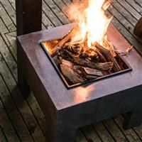 Ivyline 40cm Square Firebowl & Square Console - Granite