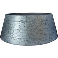 Ivyline Metal Christmas Tree Skirt Galvanised 67cm Grey, 67x67x25 cm