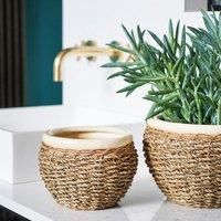 Ivyline Set Of 2 Nested Seagrass Planters