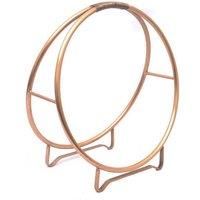 Ivyline Contemporary Round Copper Log Holder 42Cm