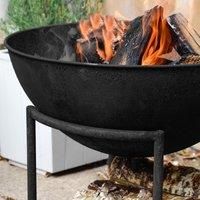 Ivyline 57.5cm Outdoor Cast Iron Firebowl  Black Iron