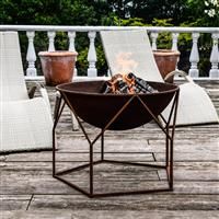 Ivyline 55cm Outdoor Buckingham Firebowl - Rust Iron