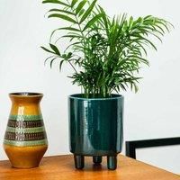 Ivyline Pisa Premium Glaze Ceramic Planter in Emerald - Stylish, UV Stable & Waterproof Premium Quality Indoor Decorative Flower Pot - H24cm x D20cm