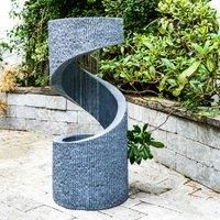 Outdoor Spiral LED Water Feature Granite H82Cm - Free UK Delivery