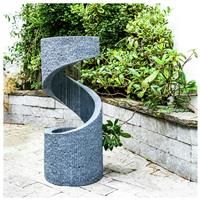 Outdoor Spiral LED Water Feature Granite H82Cm - Free UK Delivery