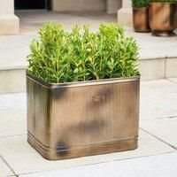 Ivyline Outdoor Hampton Rectangular Metal Planter 45cm - Copper