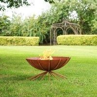 Ivyline 37cm Outdoor Metal Dakota Firebowl - Rust