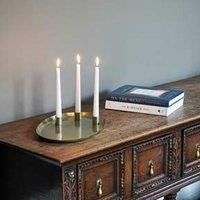Ivyline Champagne Gold Oval Centrepiece Metal with Magnetic Candle Holders W40Cm
