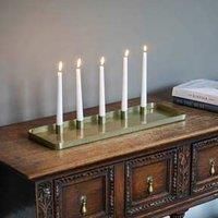 Ivyline Champagne Gold Rectangle Centrepiece Metal with Magnetic Candle Holders W60Cm