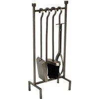 Iron Hanging Rack Fireside Companion Set Pewter
