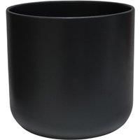 Ivyline Round Lisbon Planter in Dark Grey - Waterproof & Durable - Contemporary Premium Glazed Decorative Indoor Ceramic Flower Pot - H26cm x D26cm