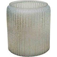 Ivyline Verre Frosted Ribbed Glass Gold Planter, Handmade Waterproof Flower Pot, Recycled Home Garden Decorative Vase - H18 X W21cm