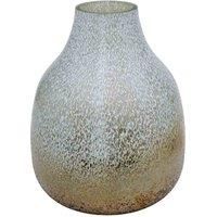 Ivyline Verre Round Gold Frosted Vase, Handcrafted Waterproof Flower Pot, Recycled Glass Home Garden Decorative Planter - H25 x W20.5cm