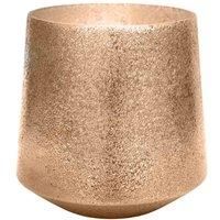 Ivyline Opulent Metallic Gold Planter, Handcrafted Waterproof Flower Pot, Recycled Glass Home Garden Decorative Vase - H16 x W18.5 cm