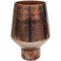 Ivyline Opulent Tall Curved Metallic Bronze Vase, Handcrafted Waterproof Flower Pot, Recycled Glass Home Decorative Planter - H26 x W20cm