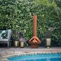 Ivyline Outdoor Fornax Fireplace In Rust H:132 x W:52 Cm