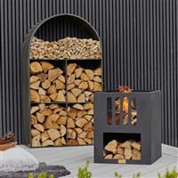 Ivyline Outdoor Libra Contemporary Firebowl In Matt Black H:55 x W:45 Cm