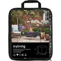 Ivyline Waterproof Fireplace Square Cover in Grey - Weatherproof, Frost Resistant, UV Stable - Lightweight Outdoor Firepit Protector - H45cm x W69cm