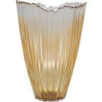 Ivyline Amber Rippled Glass Vase