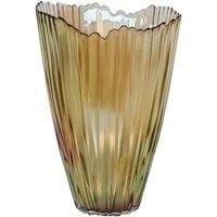 Ivyline Mocha Rippled Glass Vase