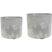 Ivyline Planter Set, Stone, Grey, Medium D16cmLarge D19cm