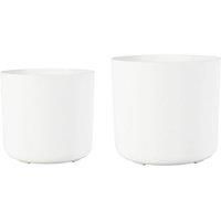 Ivyline Planter Set, Stone, White, Medium D16cmLarge D19cm