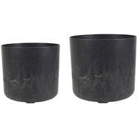 Ivyline Planter Set, Stone, Black, Medium D16cmLarge D19cm