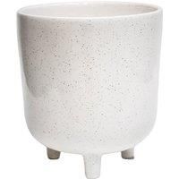 Ivyline Lecce White Speckled Planter - Waterproof & Premium Quality - Ethically Sourced - Indoors Houseplant Pot - H19cm x D16cm