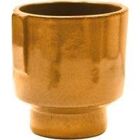 Ivyline Aries Glazed Handle Planter in Rust - Premium Quality - Lightweight and Waterproof - Indoor Houseplant Pot - H20cm x D19cm