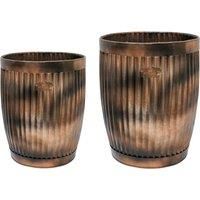 Ivyline Outdoor Hampton Copper Planter Set of 2